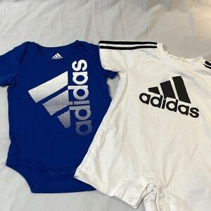 9M Adidas romper and onesie bundle